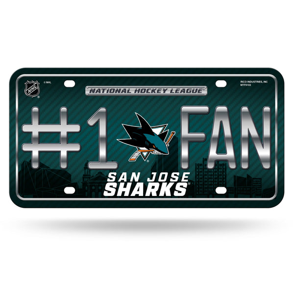 Wholesale San Jose Sharks #1 Fan Metal Auto Tag