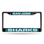 Wholesale San Jose Sharks Black Laser Chrome 12 x 6 License Plate Frame