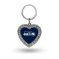 Wholesale Seahawks Rhinestone Heart Keychain