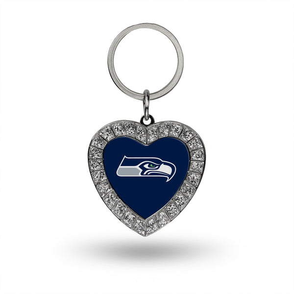 Wholesale Seahawks Rhinestone Heart Keychain
