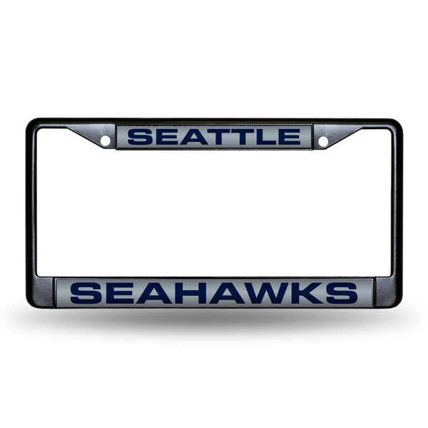 Wholesale Seattle Seahawks Black Laser Chrome 12 x 6 License Plate Frame