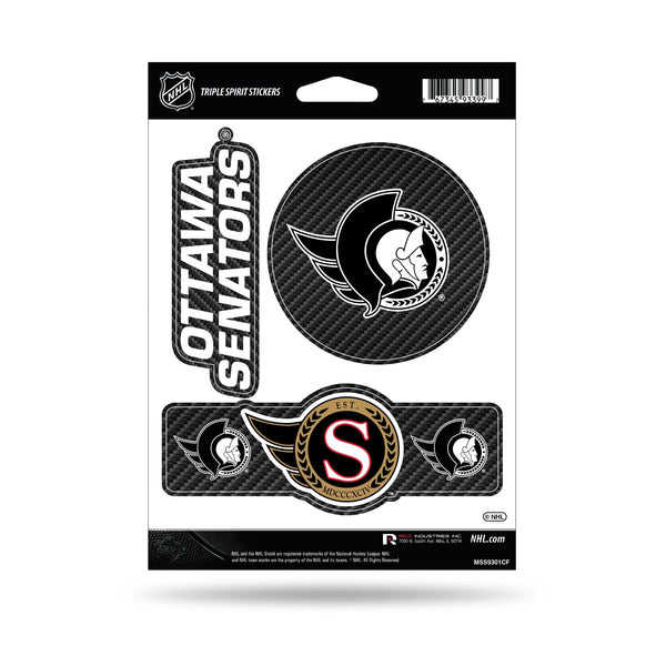 Wholesale Senators - Carbon Fiber Design - Triple Spirit Stickers \r\n \r\nHighly Confidential 20/21 Season Only**