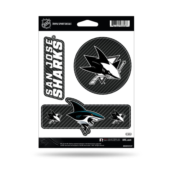 Wholesale Sharks - Carbon Fiber Design - Triple Spirit Stickers