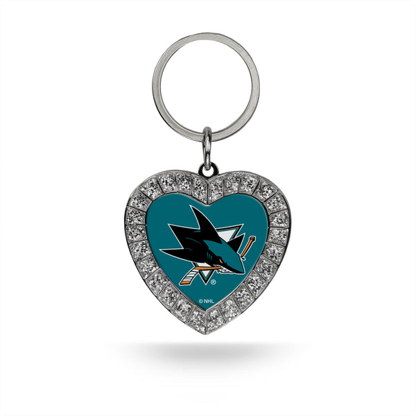 Wholesale Sharks Rhinestone Heart Keychain