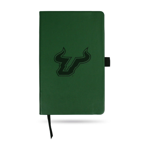 Wholesale South Florida Team Color Laser Engraved Notepad W/ Elastic Band -¬†Green
