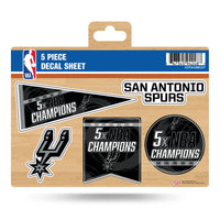 Wholesale Spurs : 5 Time NBA Champs 5-Pc Decal Sheet