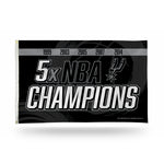 Wholesale Spurs : 5 Time Nba Champs Banner Flag