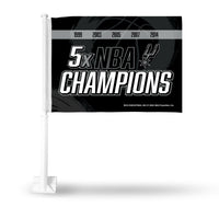 Wholesale Spurs : 5 Time Nba Champs Car Flag