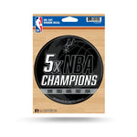 Wholesale Spurs : 5 Time Nba Champs Medium Die-Cut Vinyl Decal