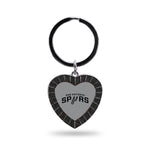 Wholesale Spurs Colored Rhinestone Heart Keychain - Black