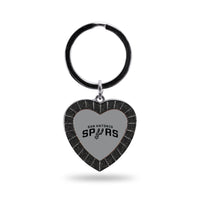 Wholesale Spurs Colored Rhinestone Heart Keychain - Black