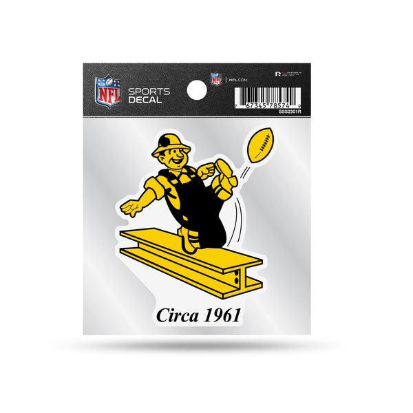 Wholesale Steelers Clear Backer Decal W/ Retro Logo (4"X4")