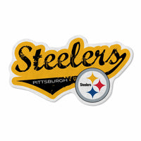 Wholesale Steelers Shape Cut Logo With Header Card - Distressed Design