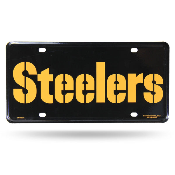 Wholesale Steelers Wordmark Metal Tag (Black)