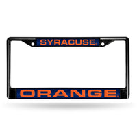 Wholesale Syracuse Orange Black Laser Chrome 12 x 6 License Plate Frame