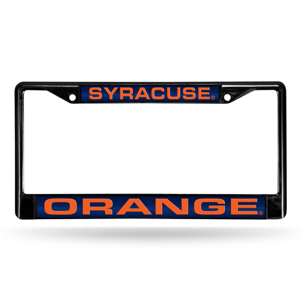 Wholesale Syracuse Orange Black Laser Chrome 12 x 6 License Plate Frame