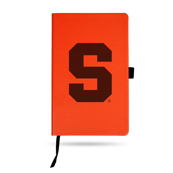 Wholesale Syracuse University Team Color Laser Engraved Notepad W/ Elastic Band - Orange