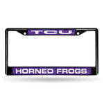 Wholesale TCU Horned Frogs Black Laser Chrome 12 x 6 License Plate Frame