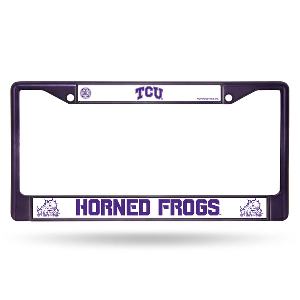 Wholesale TCU Horned Frogs Colored Chrome 12 x 6 Purple License Plate Frame