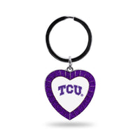 Wholesale Tcu Purple Rhinestone Heart Keychain