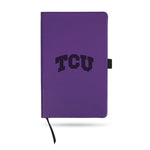 Wholesale Tcu Team Color Laser Engraved Notepad W/ Elastic Band -¬†Purple