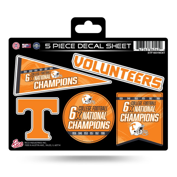 Wholesale Tennessee University 6 Time College Football Champs 5-Pc Decal Sheet