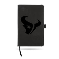 Wholesale Texans Laser Engraved Black Notepad With Elastic Band - Generic