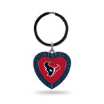 Wholesale Texans Navy Rhinestone Heart Keychain