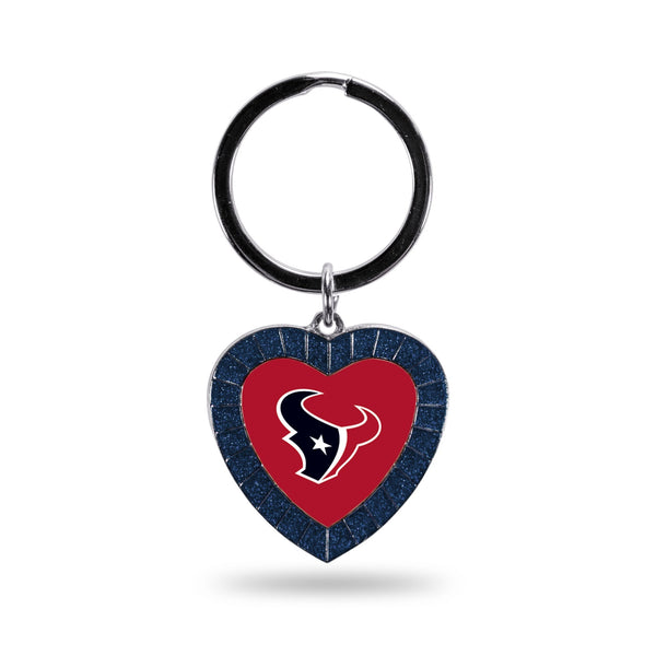 Wholesale Texans Navy Rhinestone Heart Keychain