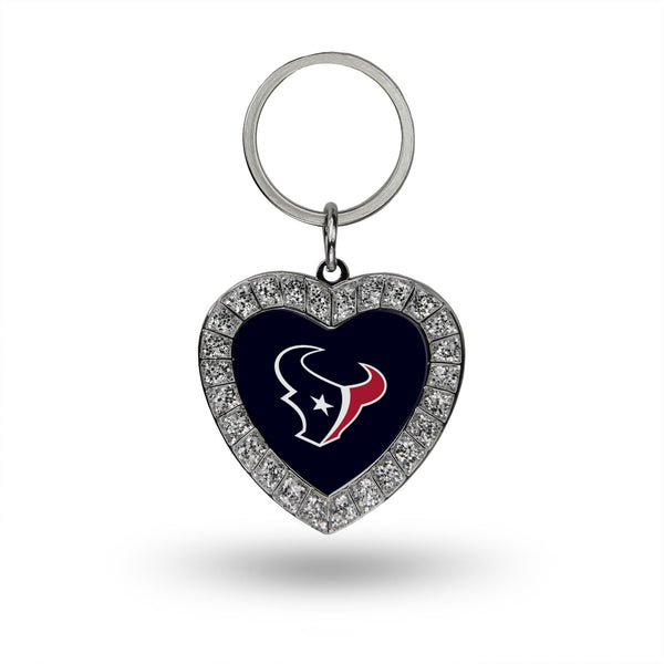 Wholesale Texans Rhinestone Heart Keychain