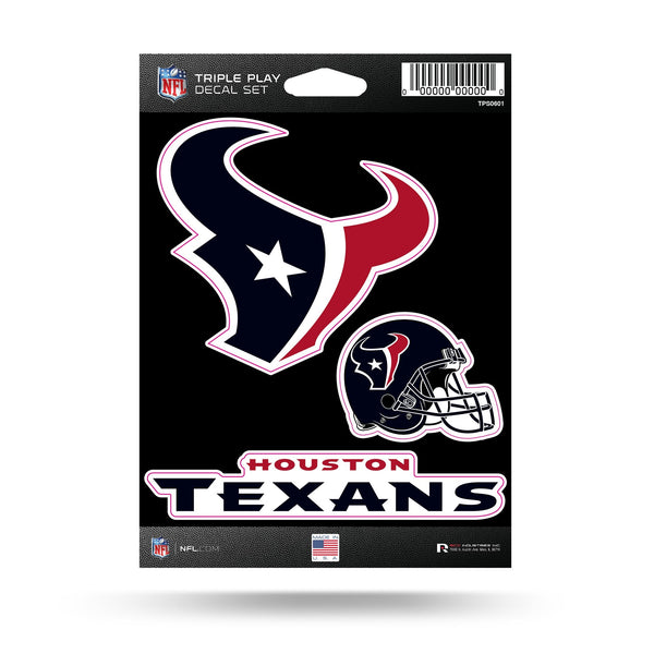 Wholesale Texans Triple Play Sticker