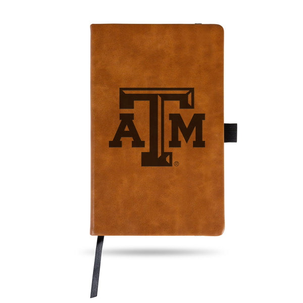 Wholesale Texas A&M ¬†Laser Engraved Brown Notepad With Elastic Band - Generic