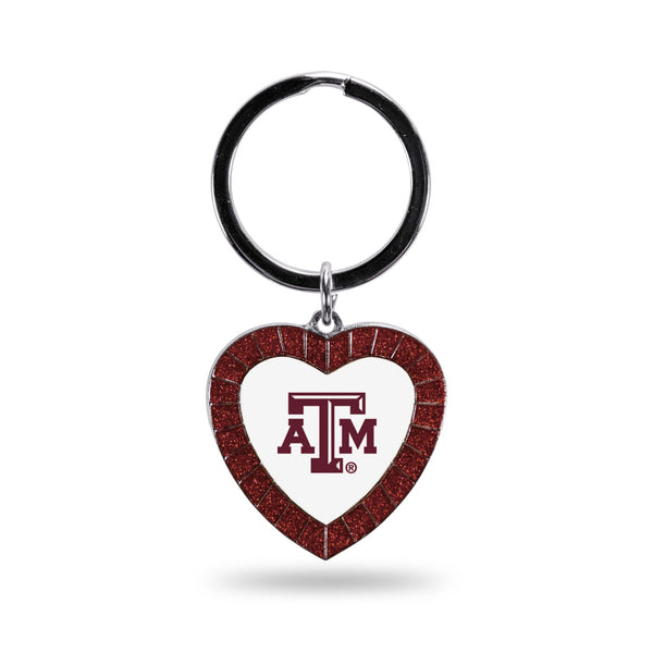 Wholesale Texas A&M Maroon Rhinestone Heart Keychain