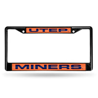 Wholesale Texas-El Paso Miners Black Laser Chrome 12 x 6 License Plate Frame