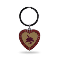 Wholesale Texas State Maroon Rhinestone Heart Keychain