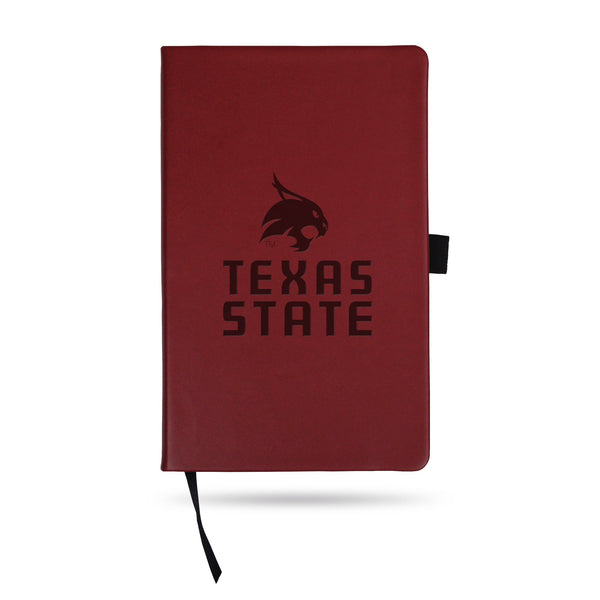 Wholesale Texas State Team Color Laser Engraved Notepad W/ Elastic Band -¬†Maroon
