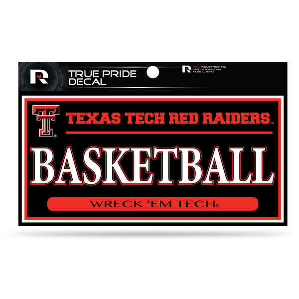 Wholesale Texas Tech 3" X 6" True Pride Decal - Basketball