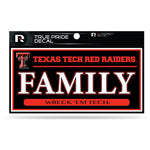 Wholesale Texas Tech 3" X 6" True Pride Decal - Family