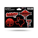 Wholesale Texas Tech 5 Piece Decal Sheet