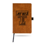 Wholesale Texas Tech Laser Engraved Brown Notepad With Elastic Band - Generic