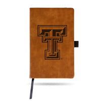 Wholesale Texas Tech Laser Engraved Brown Notepad With Elastic Band - Generic