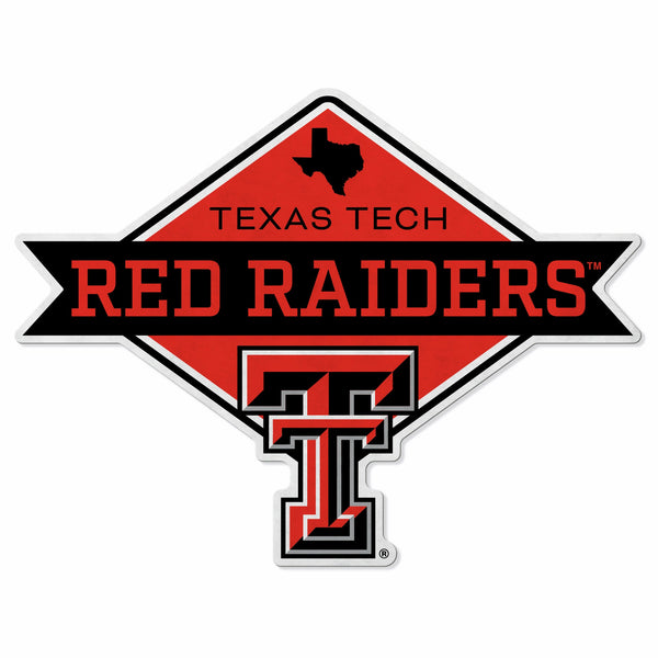Wholesale Texas Tech Shape Cut Logo With Header Card - Diamond Design