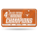 Wholesale Texas University 4 Time College Football Champs Metal Auto Tag