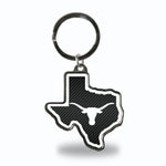 Wholesale Texas University - Carbon Fiber Design - Texas State Shaped Keychain