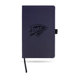 Wholesale Thunder Team Color Laser Engraved Notepad W/ Elastic Band - Navy
