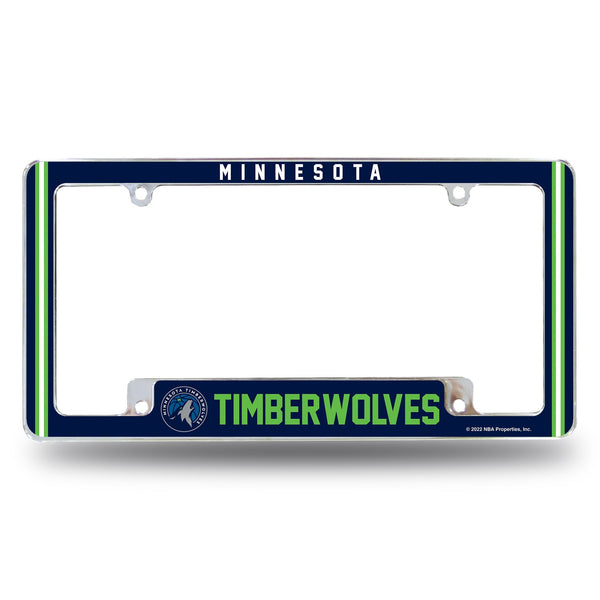 Wholesale Timberwolves Alternate Design All Over Chrome Frame - Bottom Oriented