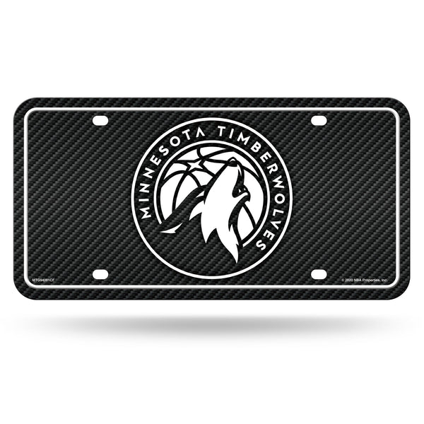 Wholesale Timberwolves - Carbon Fiber Design - Metal Auto Tag