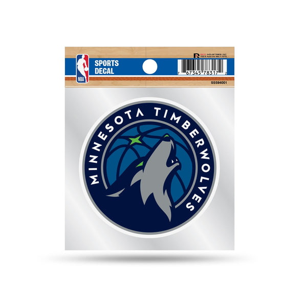 Wholesale Timberwolves Clear Backer Decal W/ Primary Logo (4"X4")