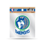 Wholesale Timberwolves Clear Backer Decal W/ Retro Logo (4"X4")