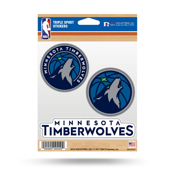 Wholesale Timberwolves Triple Spirit Stickers